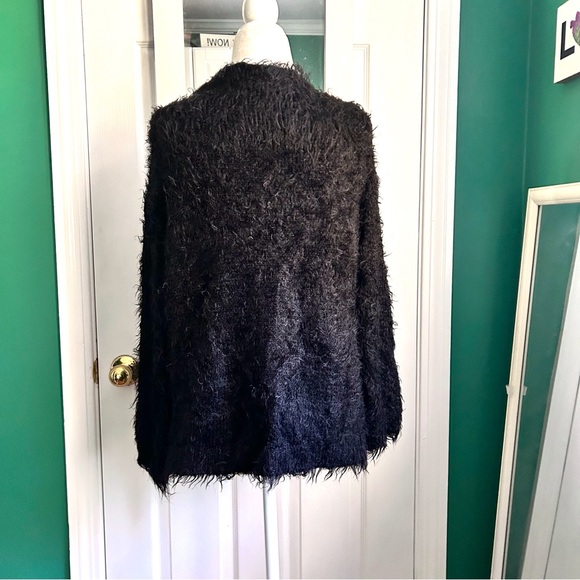 Black Eyelash Soft Wool Open Cardigan Small - Picture 2 of 6